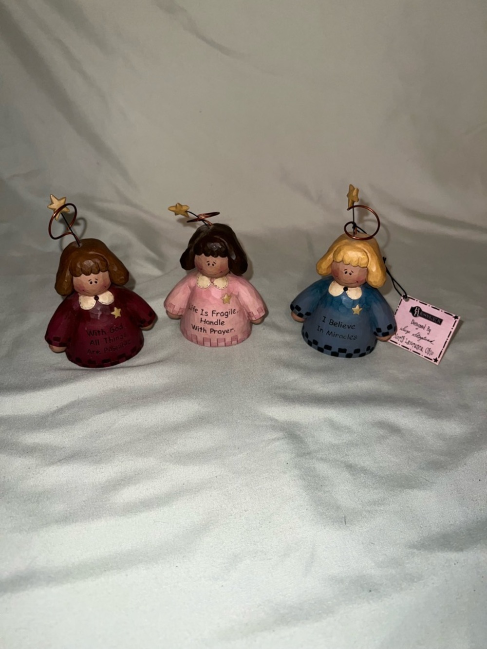 Blossom Bucket Angel Figurines (3)